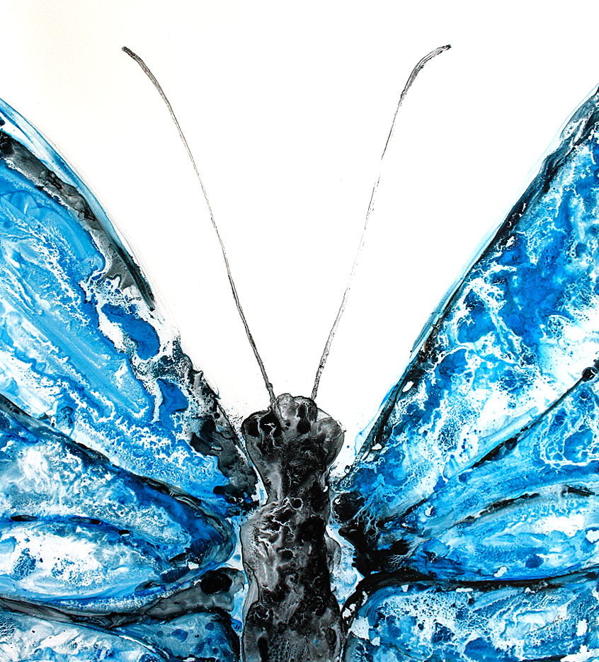 Betty the Butterfly Gouache Insect Butterfly Painting Print on