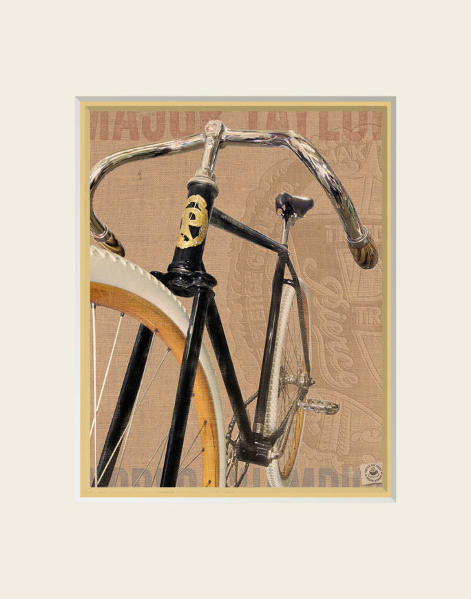 Pierce Arrow Bicycle digital composition by Megan Morgan artwork small matted print (cream)