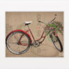 Red Bicycle digital composition by Megan Morgan artwork small matted print (white)