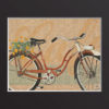 Schwinn Meteor digital composition by Megan Morgan bicycle artwork small matted print (black)