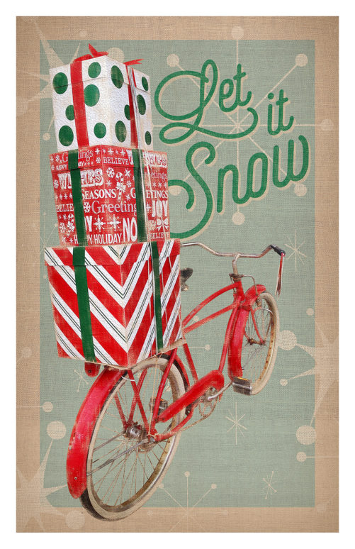 Holiday Bicycle digital composition by Megan Morgan holidays artwork print