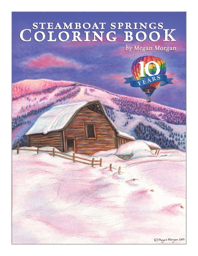 Cover of the 10th Anniversary (2nd Edition) Steamboat Springs Coloring Book
